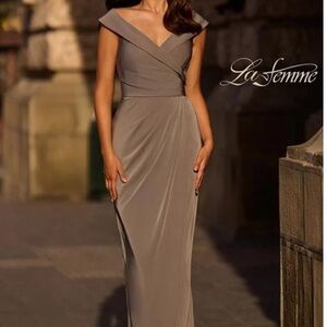 LaFemme 25206 Mothers Dress PEWTER Maxi Dress